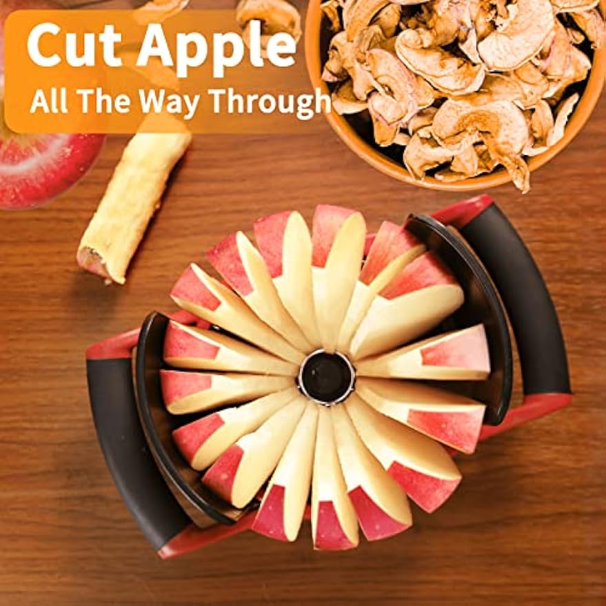 Newness Apple Cutter Slicer, [Upgraded] Cut Apples All The Way Through