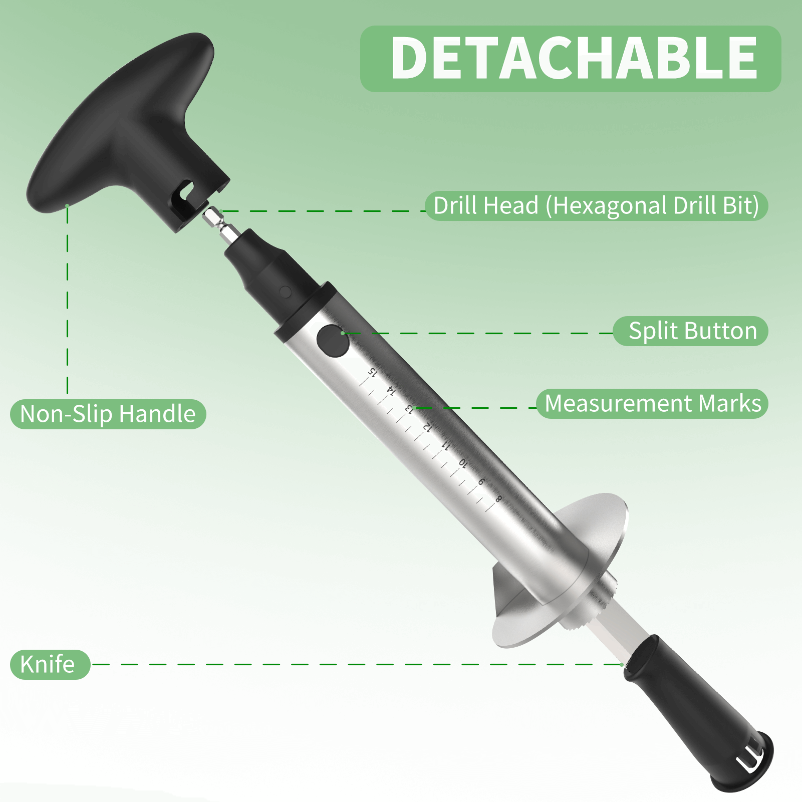 Newness Pineapple Corer with Knife, [Upgraded, Electric & Manual] Stainless Steel Fruit Pineapple Cutter with Electric Drill Accessory, Pineapple Slicer Core Remover Kitchen Tool with Measure Mark