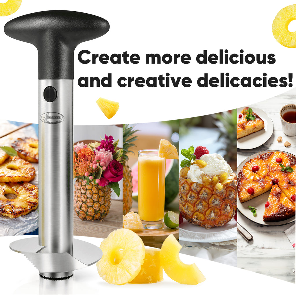 Pineapple Corer, [Upgraded, Reinforced, Thicker Blade] Newness Premium Pineapple Corer Remover, Stainless Steel Pineapple Core Remover Tool for Home & Kitchen with Sharp Blade for Diced Fruit Rings