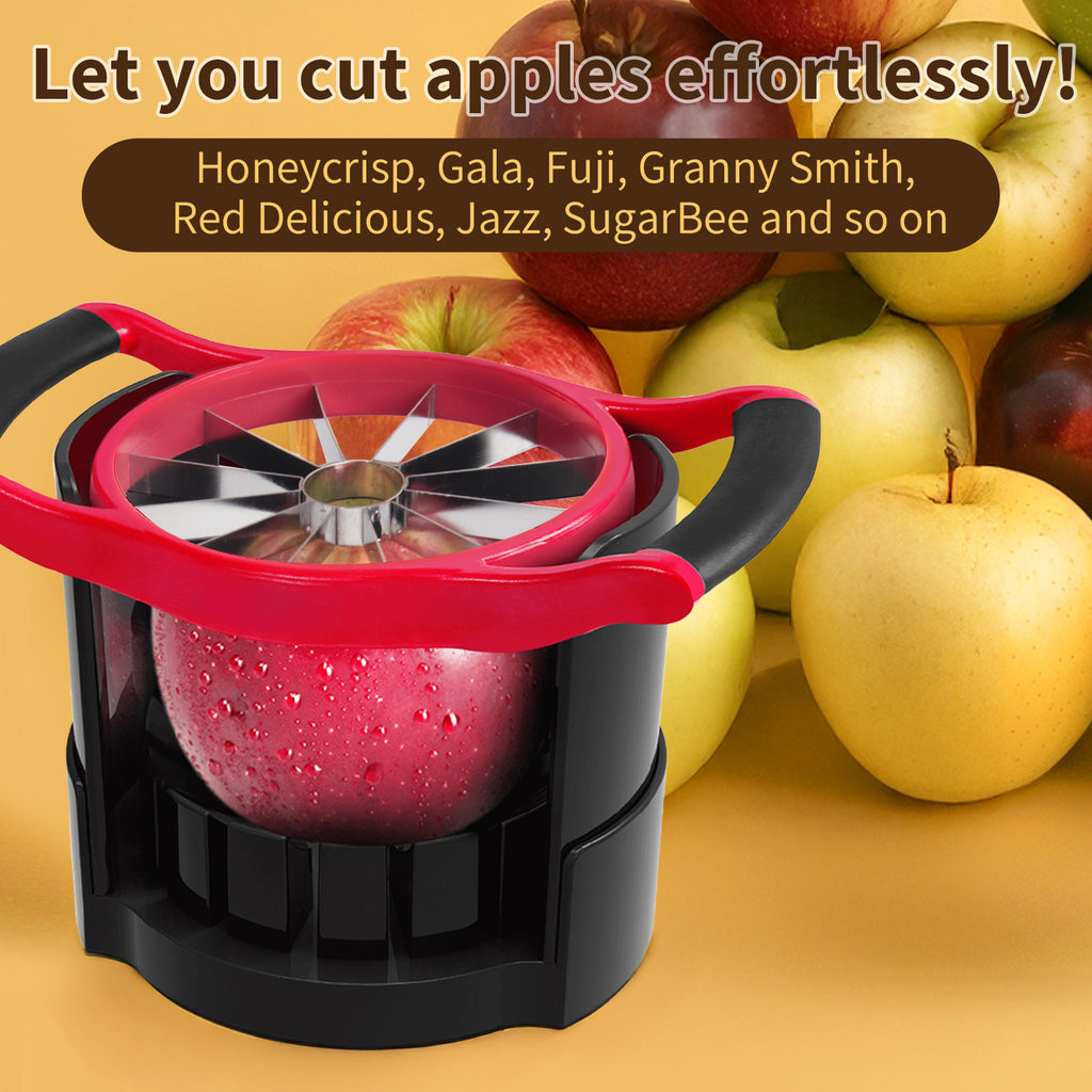 Newness 5.12 In Large Apple Slicer, Cut 12 Thin Slices All the Way Through, HEAVY - DUTY Stainless Steel Apple Corer & Slicer for Fruits & Vegetables - Dishwasher Safe